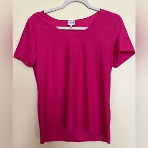 Hot pink waffle print Armani Collezione blouse, size M